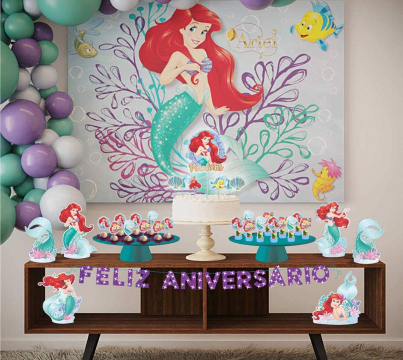 Fantasia Sereia para festa da Ariel infantil e adulto