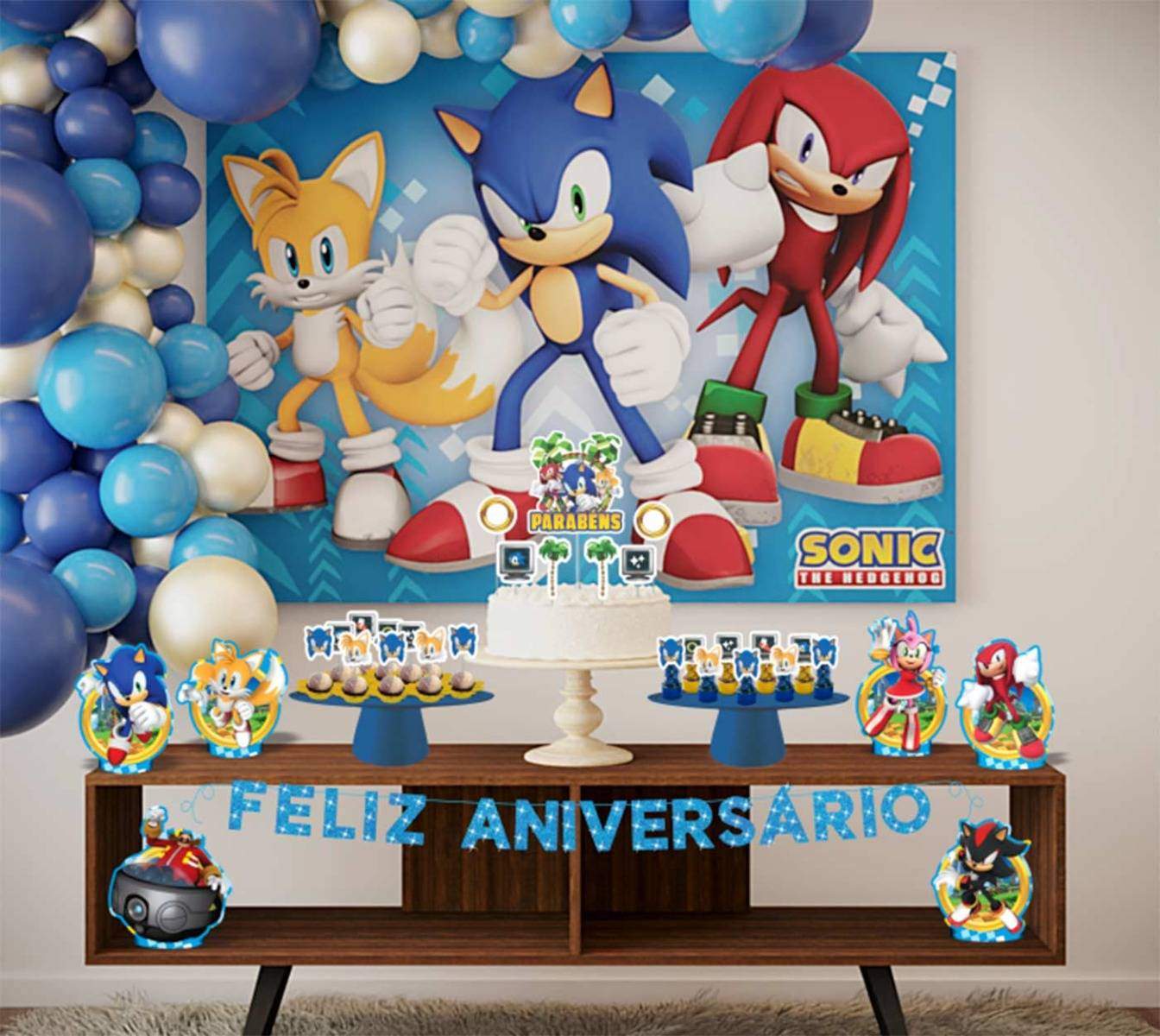 Conjunto Sonic Infantil Fantasia Aniversario