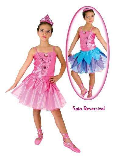 FANTASIA ROUPA ANIVERSARIO BARBIE LUXO SAIA TUTU ROSA INFANT