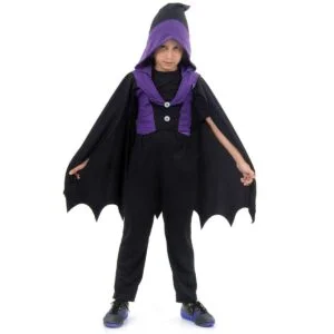 Fantasia Infantil Bruxo menino Halloween com chapeu carnaval