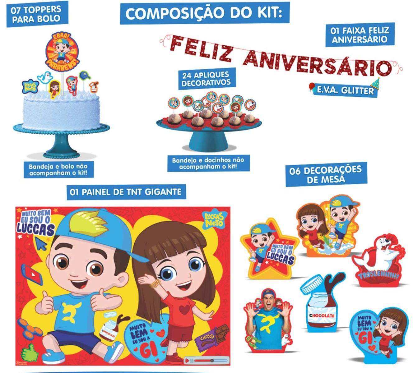 Kit Aniversário Festa Infantil Luccas Neto Desenho Decoração Kit