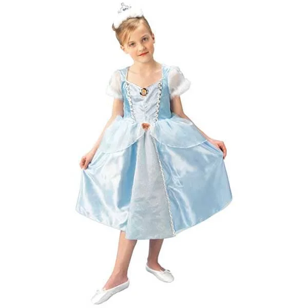 Vestido Infantil Fantasia Princesa Azul Cinderela Cristal