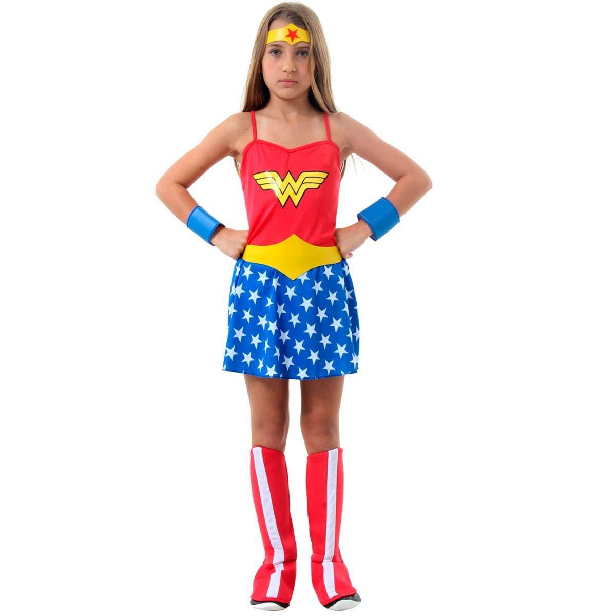 Fantasia Arlequina Infantil Luxo Dc Super Hero Girl Original