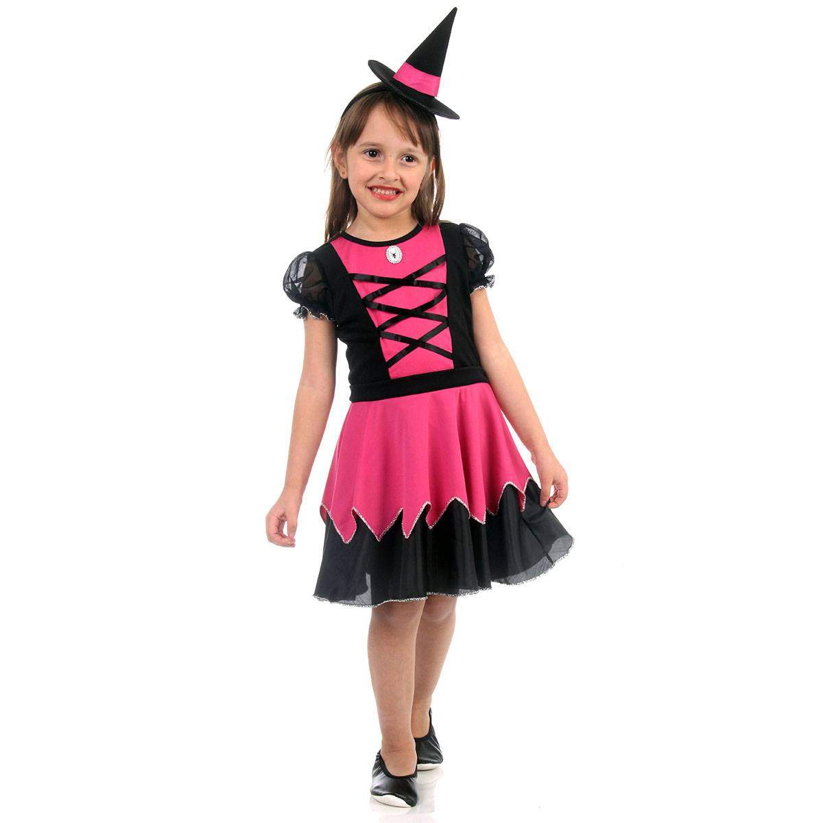 Fantasia Bruxa Feiticeira Infantil Halloween no Shoptime