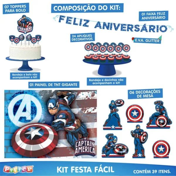 Festa Capitão América - Kit Completo - Image 2